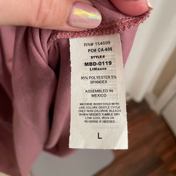 NWT Dusty Pink Ruffled Open Shoulder Maternity Dress - Picture 7 of 8